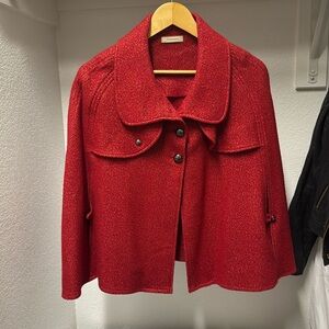Burberry red gold cape or poncho